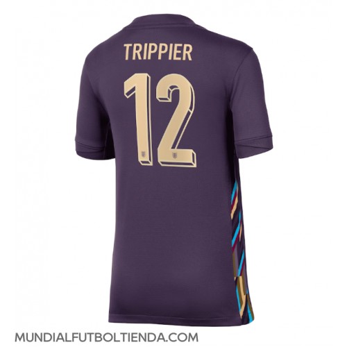 Camiseta Inglaterra Kieran Trippier #12 Segunda Equipación Replica Eurocopa 2024 para mujer mangas cortas